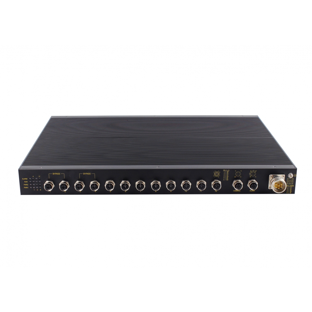 12 full Gigabit M12 ports layer 2 rack mounting industrial ethernet switch